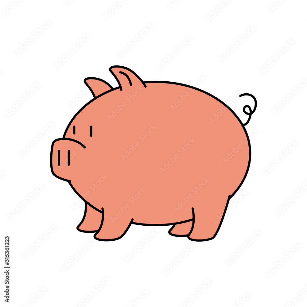 Piggy of money financial item banking commerce market payment buy currency accounting and invest theme Vector illustration Piggy of money financial item banking commerce market payment buy currency accounting and invest theme Vector illustration