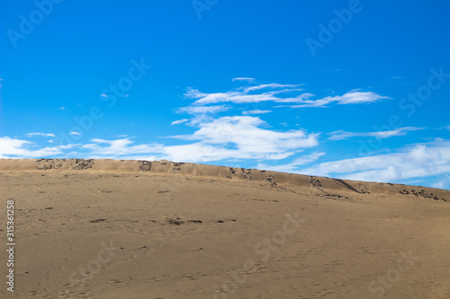 Maspalomas dunes in Gran canaria, Canary islands, spain