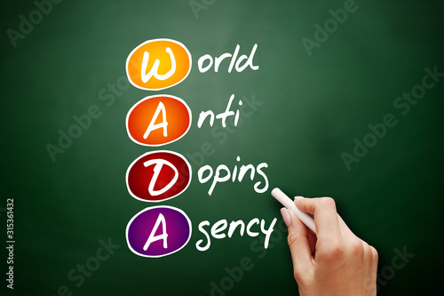 WADA - World Anti Doping Agency acronym, sport concept background photo