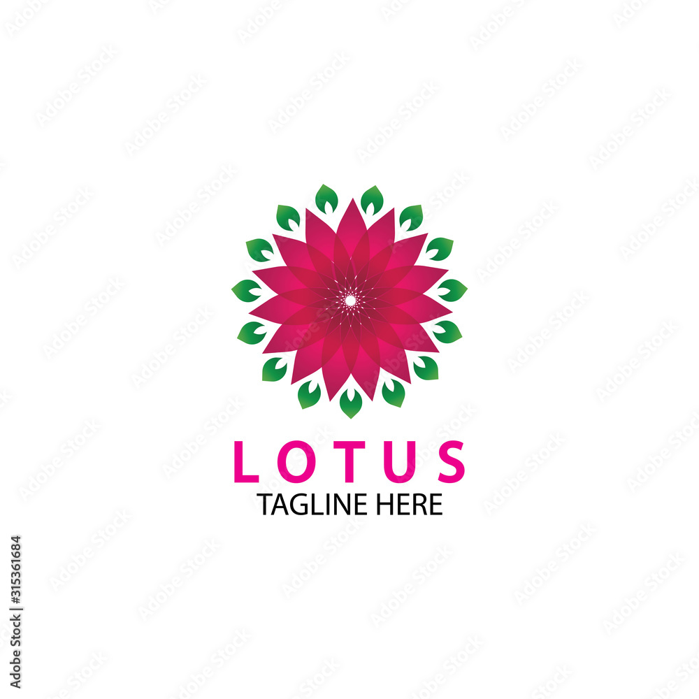 Vector lotus flowers design for spa, yoga class, hotel and resort