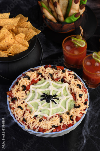 Halloween style taco dip