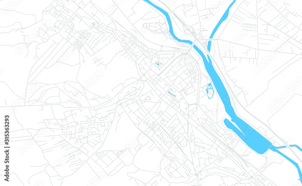 Fototapeta premium Pitesti, Romania bright vector map