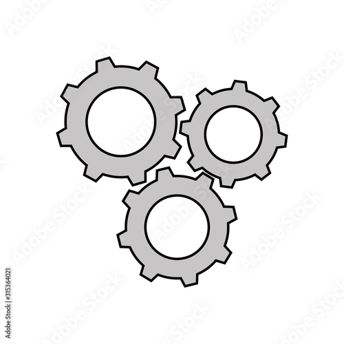 Gears design, construction work repair machine part technology industry and technical theme Vector illustration