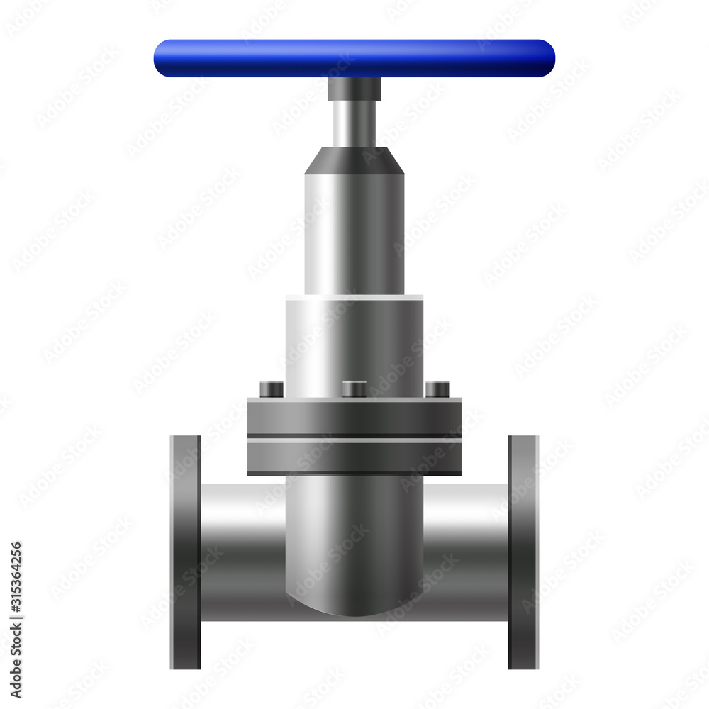 Valve ball, fittings, pipes of metal piping system. Valve water, oil, gas pipeline, pipes sewage