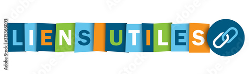 Bouton web typographique multicolore vecteur LIENS UTILES
