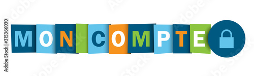 Bouton web typographique multicolore vecteur MON COMPTE