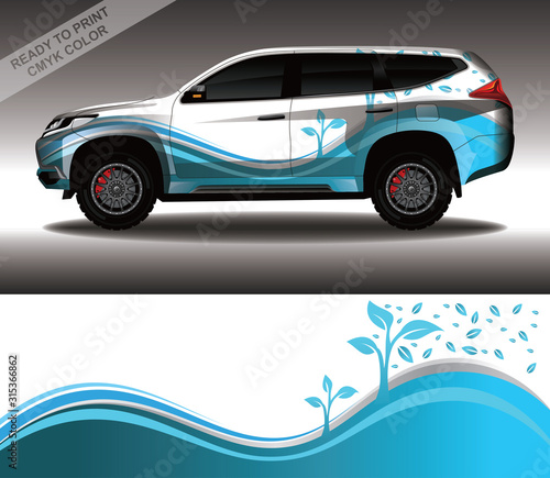 Car wrap decal design vector  custom livery race rally car vehicle sticker and tinting.