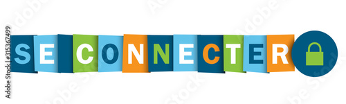 Bouton web typographique multicolore vecteur SE CONNECTER