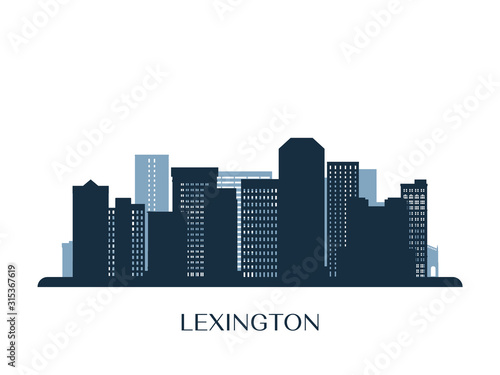 Lexington skyline  monochrome silhouette. Vector illustration.