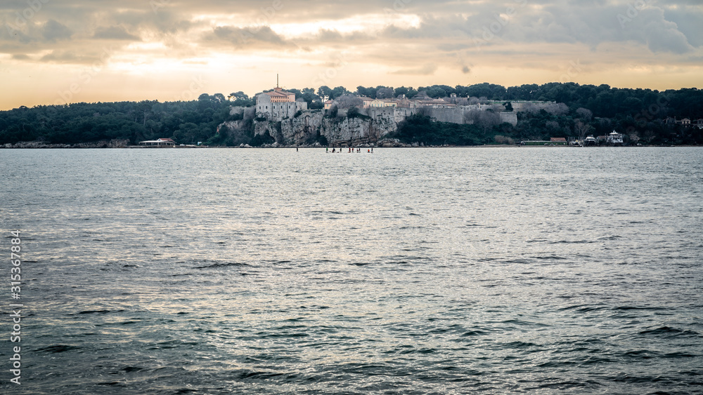 Iles du Lerin or Sainte Marguerite island scenic view with the Fort Royal in Cannes France