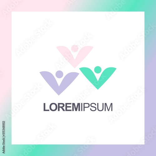 Abstract Logo Design in Lilac Color