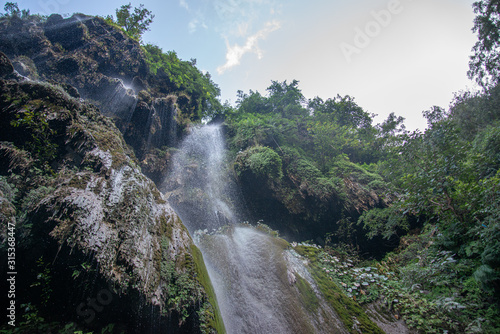 Waterfall in the city of Rishikesh  India 