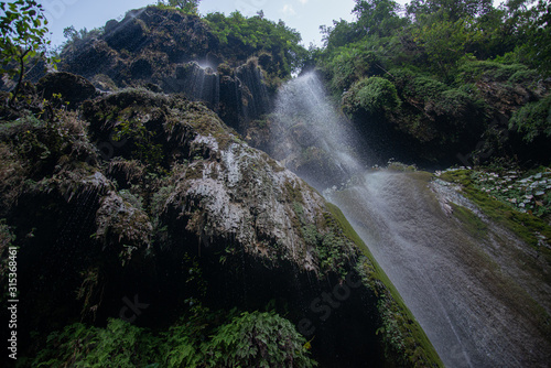 Waterfall in the city of Rishikesh  India 