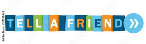 TELL A FRIEND colorful vector typographic web button