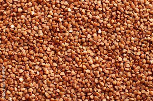 Tableau sur toile Steamed buckwheat, closeup
