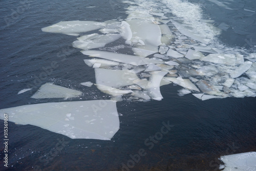 Quadro em tela Ice thawing in water