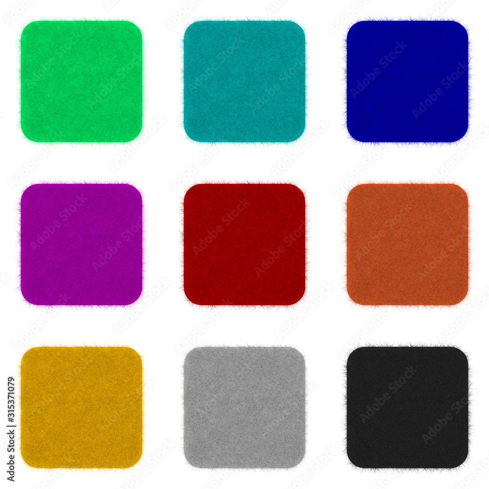 3dレンダリングによるアイコン用フェルト生地の背景イラストセット Stock Illustration Adobe Stock
