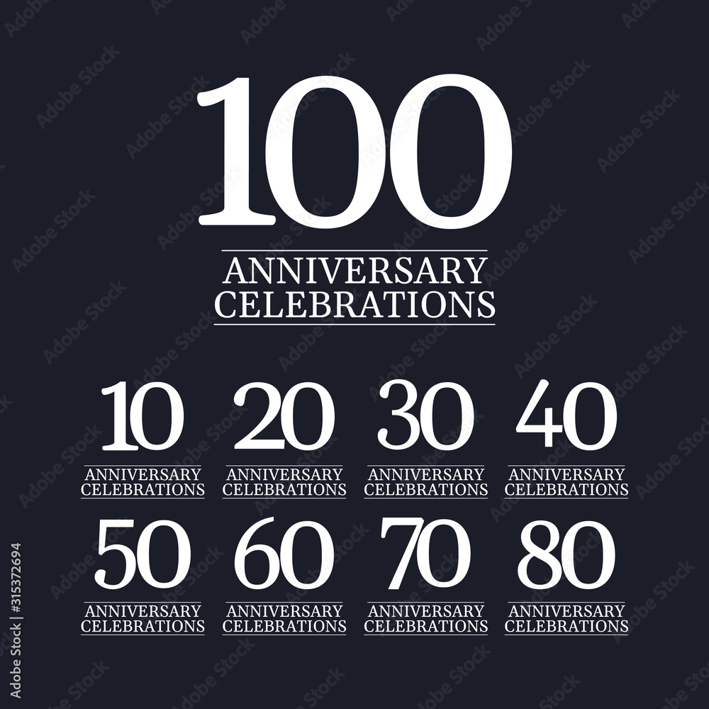 Fototapeta premium 100 Years Anniversary Celebrations Vector Template Design Illustration