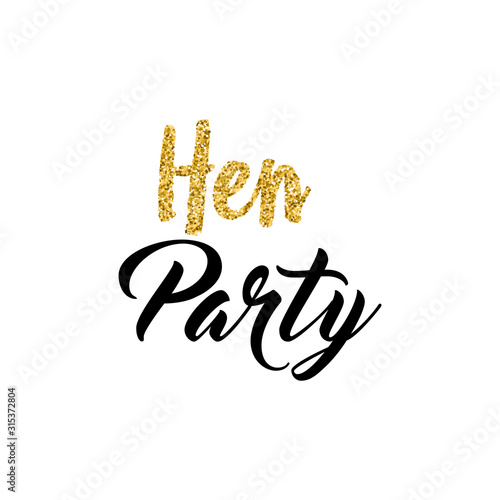 Wedding, bachelorette party, hen party or bridal shower hand written calligraphy card, banner or poster graphic design lettering vector element. 