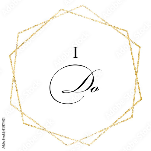 I do. Wedding, bachelorette party, hen party or bridal shower hand written calligraphy card, banner or poster graphic design lettering vector element. 