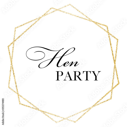 Wedding, bachelorette party, hen party or bridal shower hand written calligraphy card, banner or poster graphic design lettering vector element. 