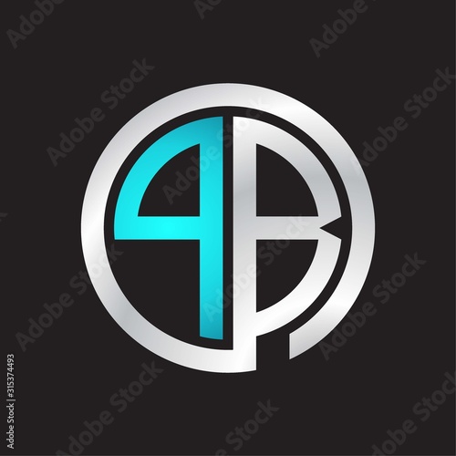 PB Initial logo linked circle monogram