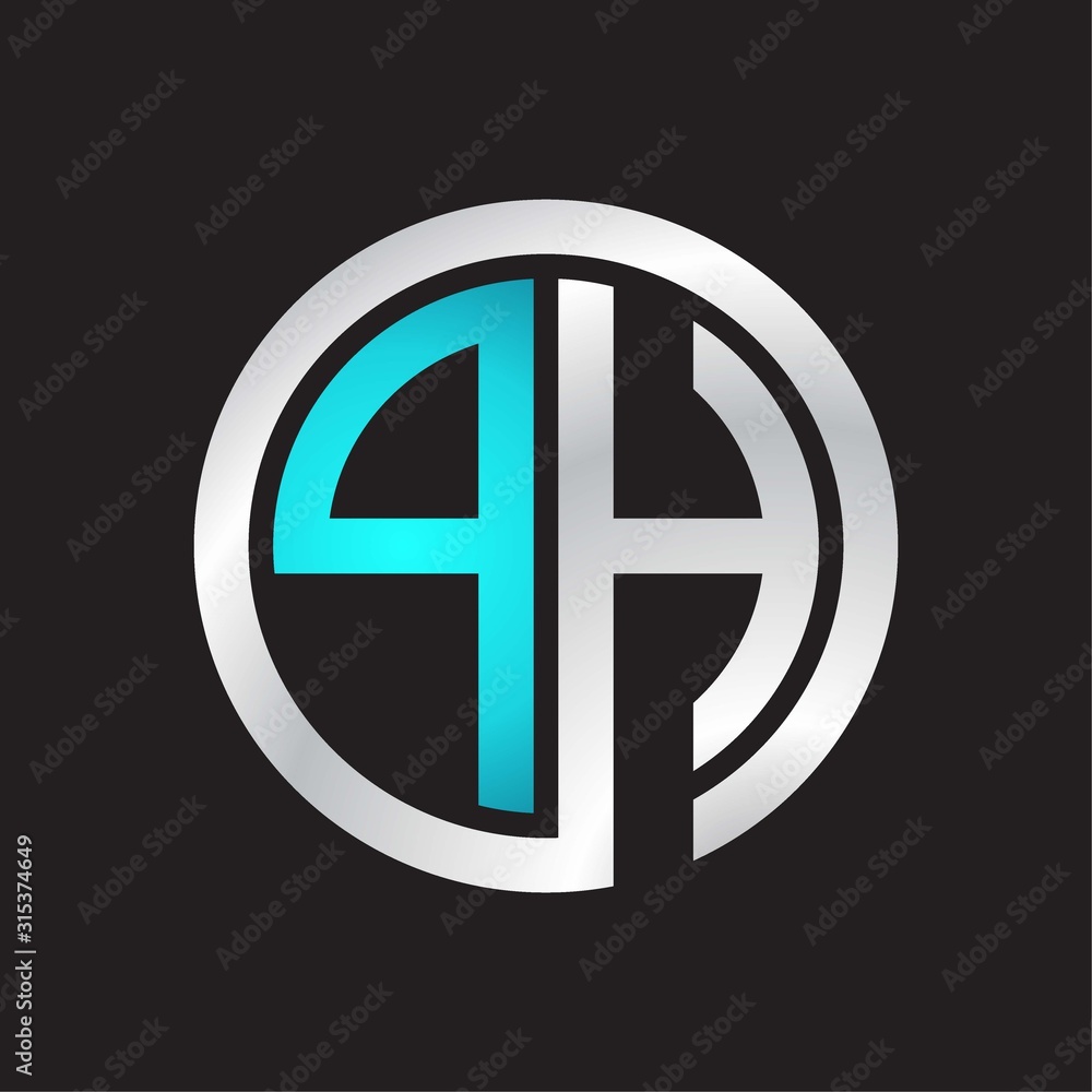 PH Initial logo linked circle monogram PH Initial logo linked circle monogram