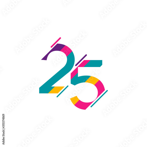 25 Years Anniversary Celebration Vector Template Design Illustration