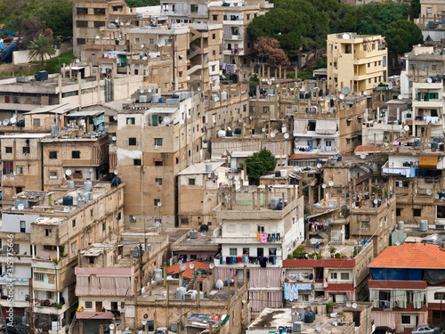 Foto Aerial view of a densely populated part of Beirut, Lebanon