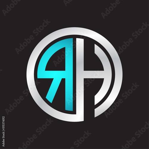 RH Initial logo linked circle monogram