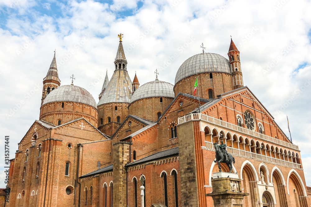 Padova, Italy. Beautiful architecture of catholic church (Basilica di Sant'Antonio di Padova).