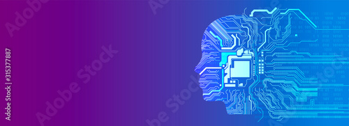 sfondo, testa, pensiero, intelligenza artificiale,