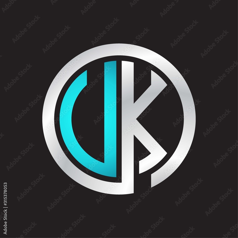 UK Initial logo linked circle monogram UK Initial logo linked circle monogram