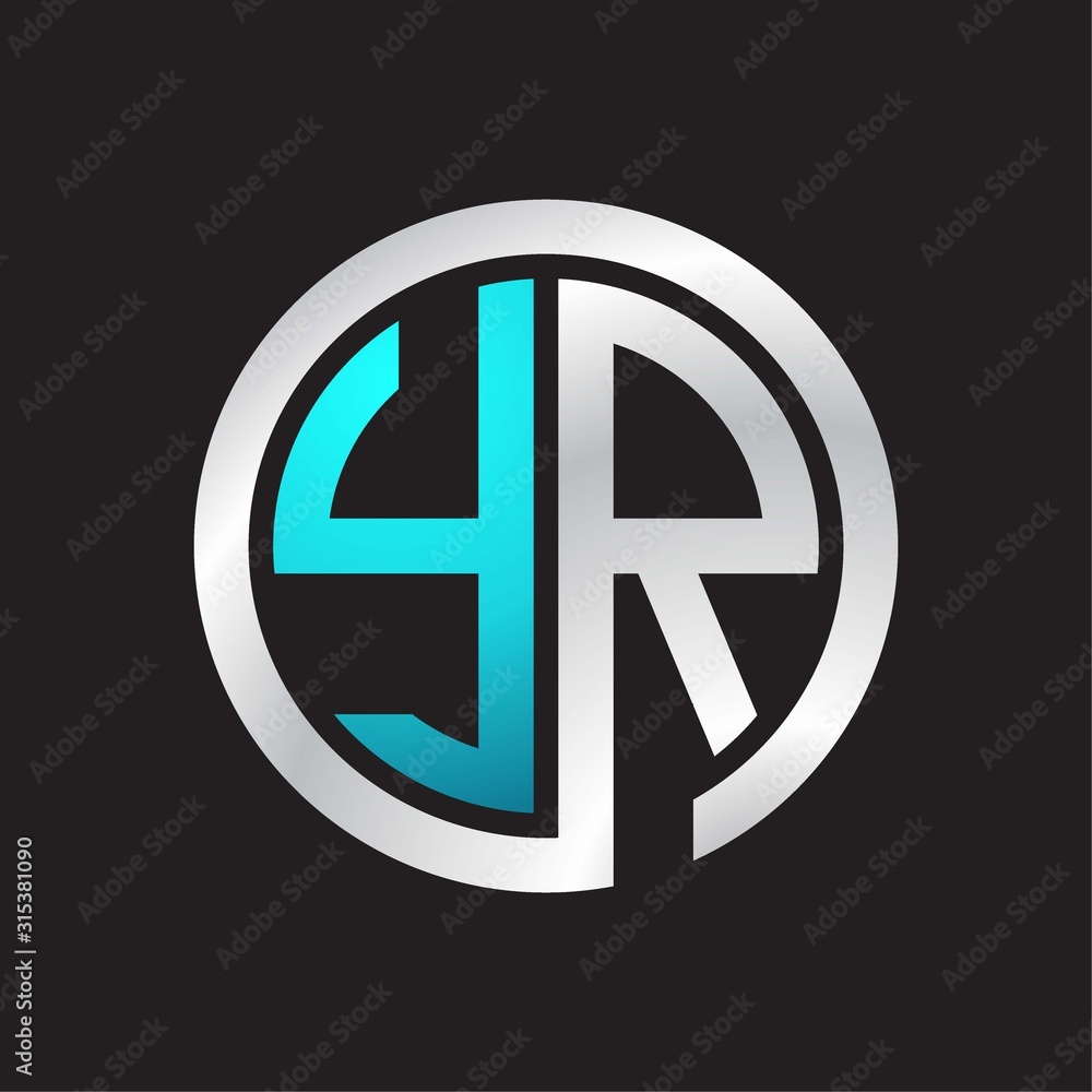 YR Initial logo linked circle monogram YR Initial logo linked circle monogram