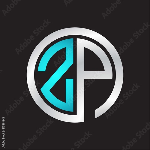 ZP Initial logo linked circle monogram