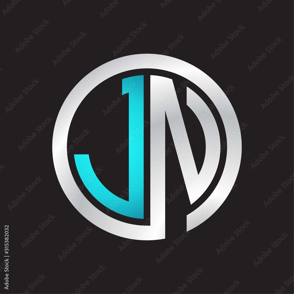 JN Initial logo linked circle monogram JN Initial logo linked circle monogram
