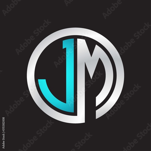 JM Initial logo linked circle monogram