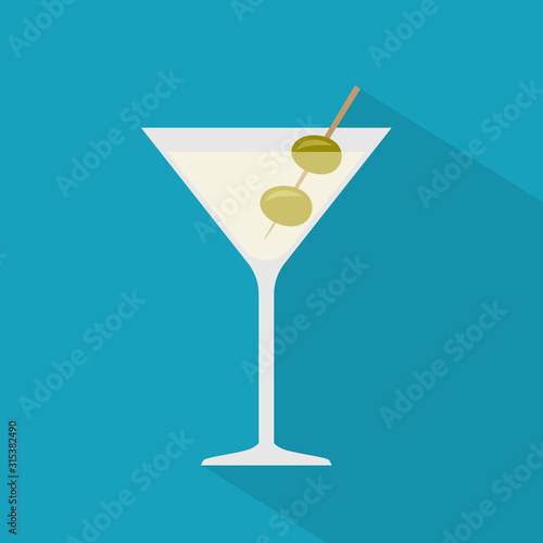coctail glass icon- vector illustration