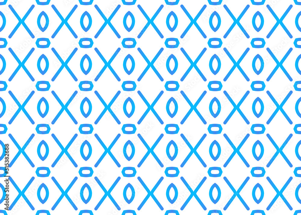 Fototapeta premium Seamless geometric pattern design illustration. Background texture. Used gradient in blue, white colors.