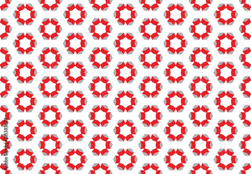 Seamless geometric pattern design illustration. Background texture. In red, grey, white colors.