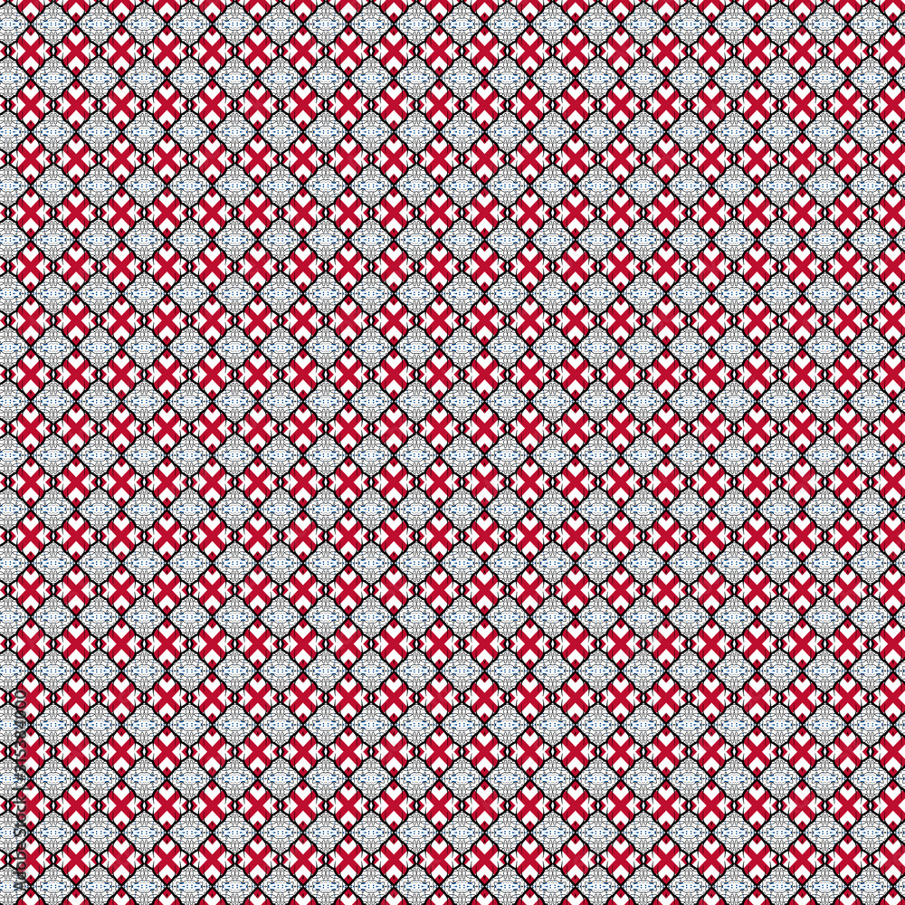 Red blue pattern seamless pattern with hearts Red blue pattern seamless pattern with hearts
