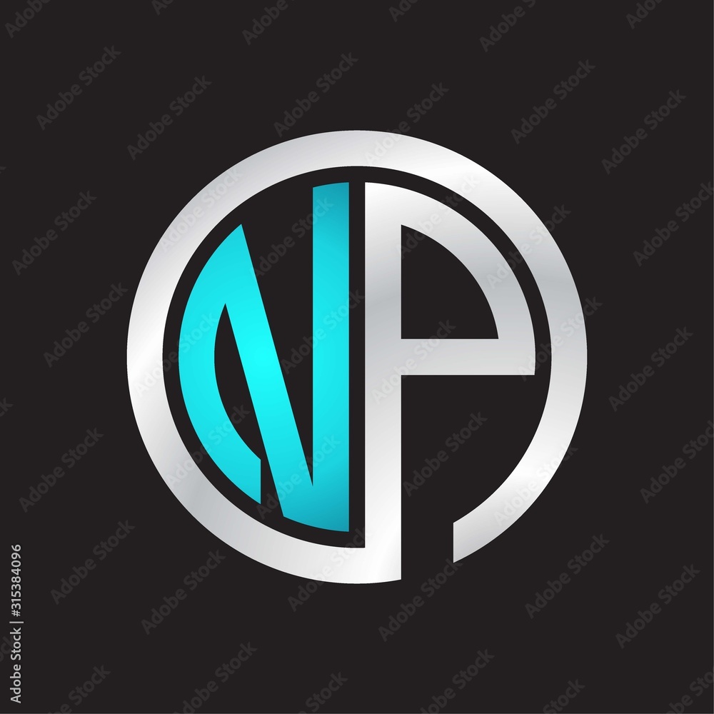 NP Initial logo linked circle monogram NP Initial logo linked circle monogram