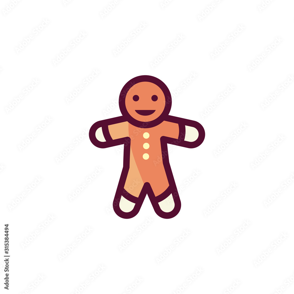 Merry christmas gingerbread doll vector design