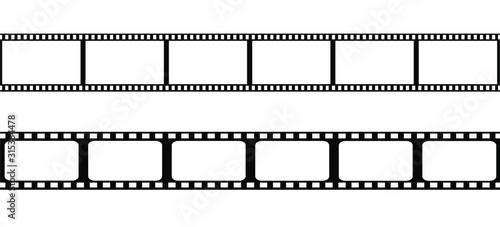 Film strip isolated vector icon. Film strip roll. Video tape photo film strip frame vector. 