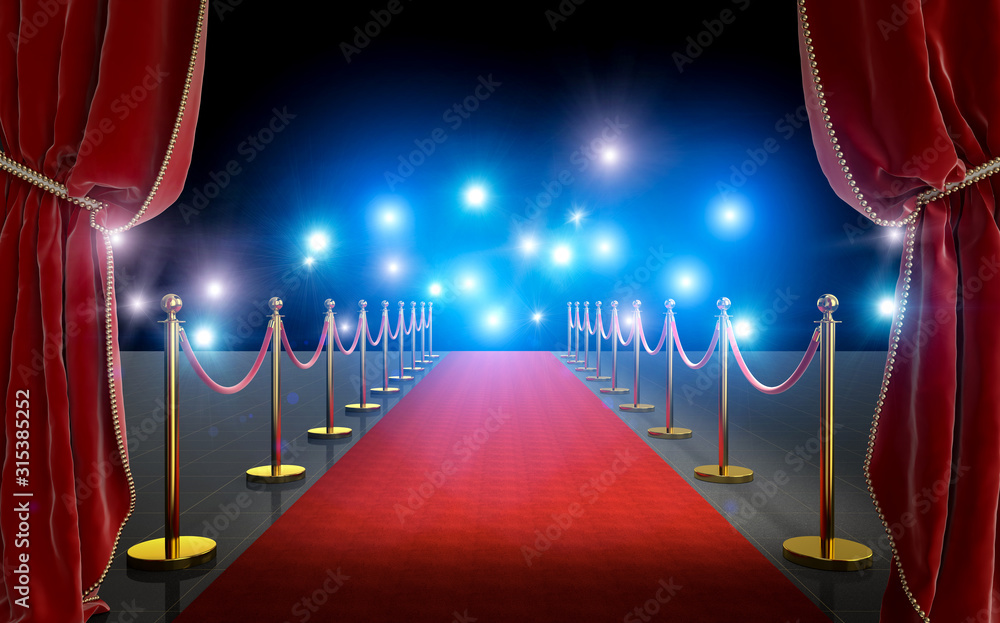 VIP entrance with red carpet and curtains foto de Stock | Adobe Stock