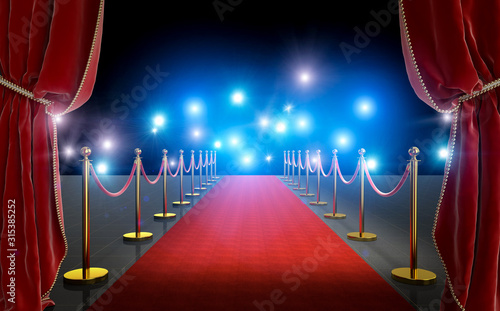 Canvastavla VIP entrance with red carpet and curtains