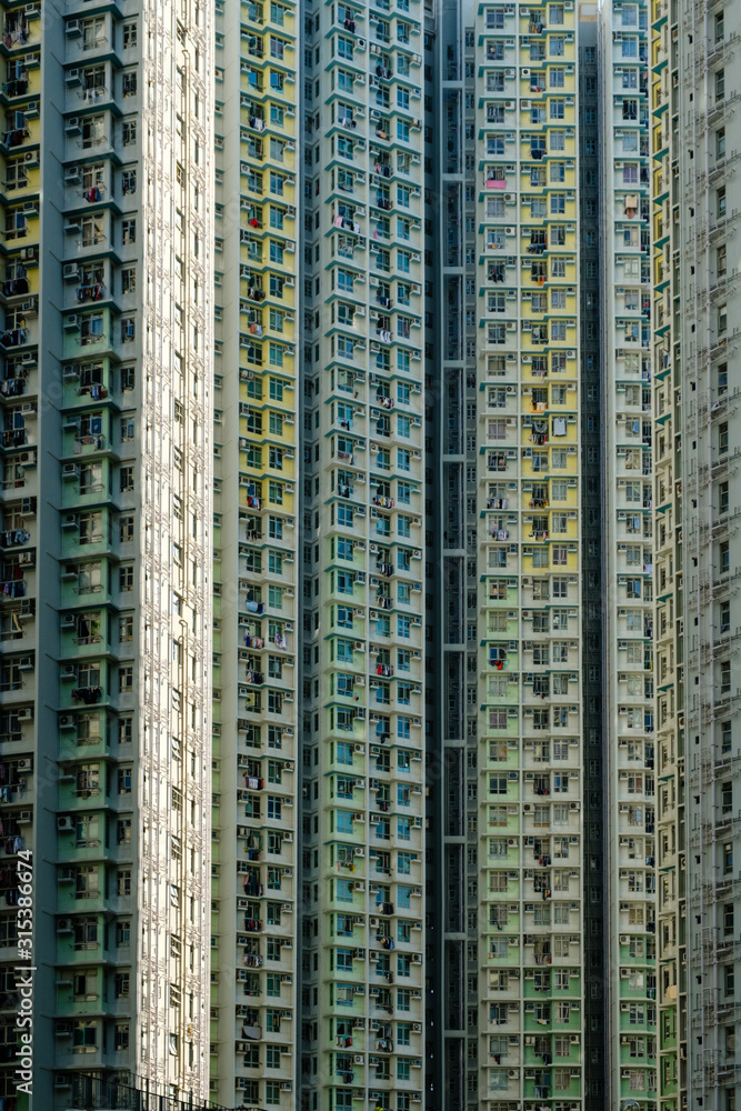 huge residential building, high-rise apartment building facade