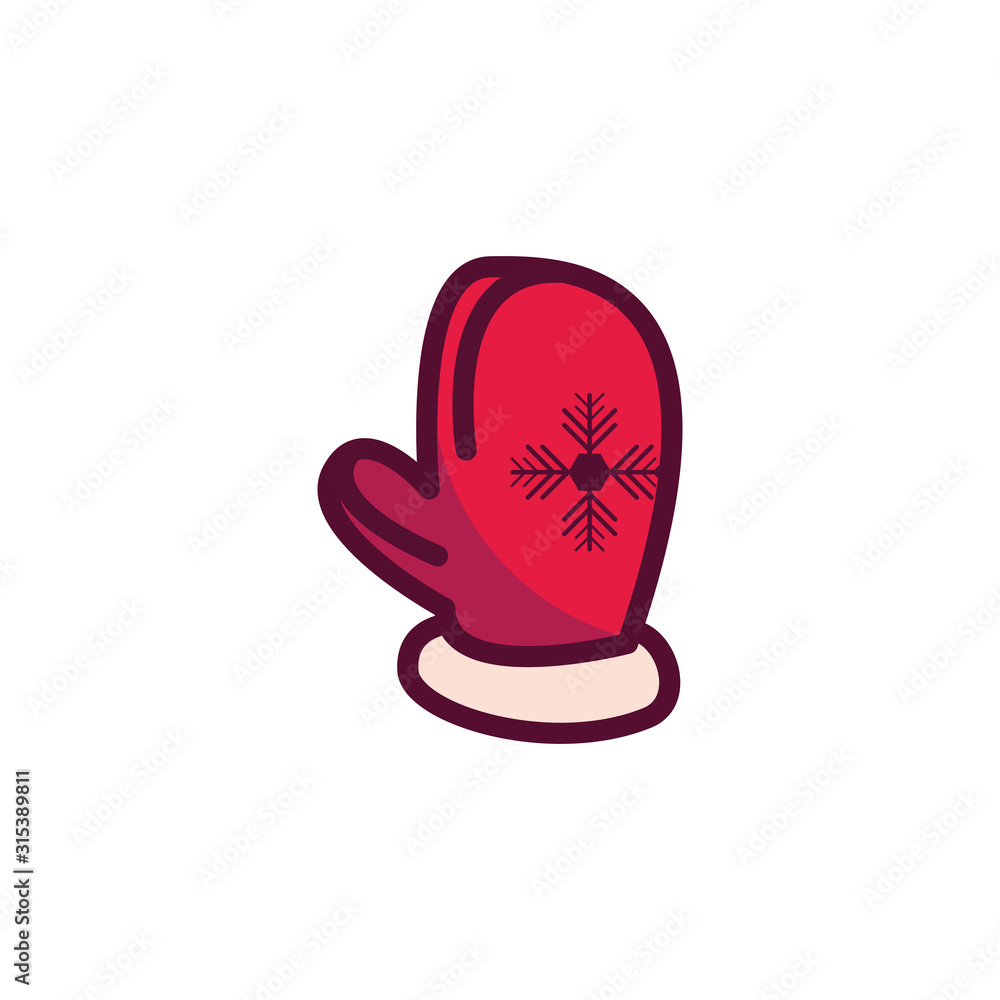 Obraz premium Isolated winter glove vector design