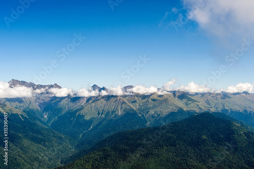 foggy Caucasus Mountains in Sochi
