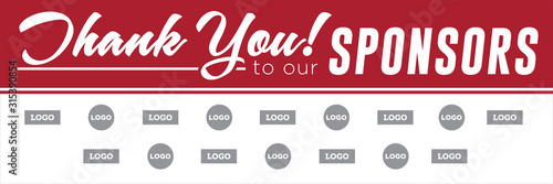 Sponsor Banner Template | Layout for Banner with Sponsor Logos | Print Ready Vector File for Sign Shop | Charity & Donor Signage | Fundraising Sign photo